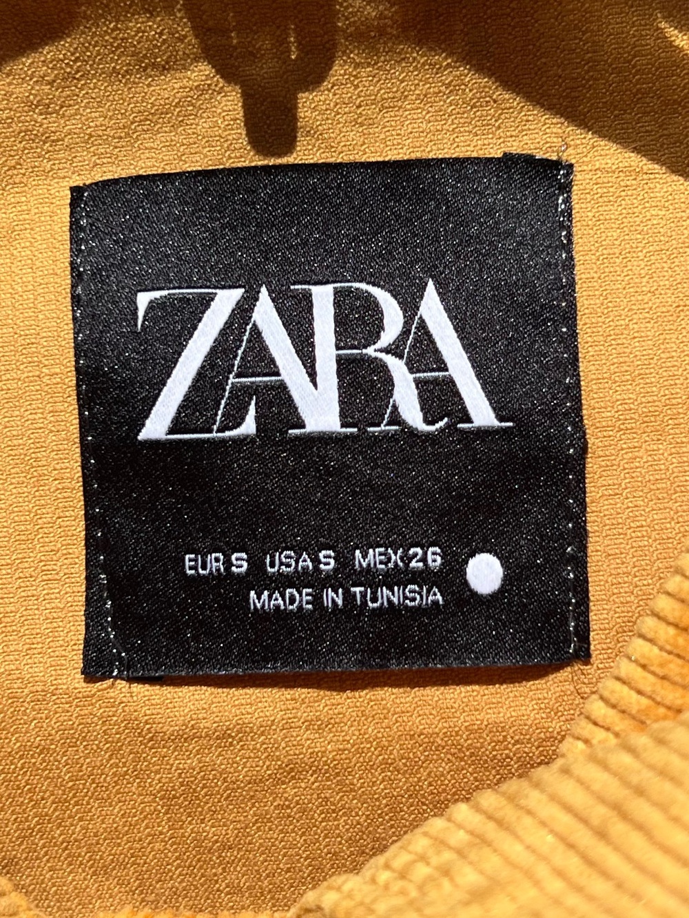 🌻Zara Sell Out Corduroy Jacket Mustard Cropped Oversized Raw Frayed Hem Size S - Picture 7 of 8